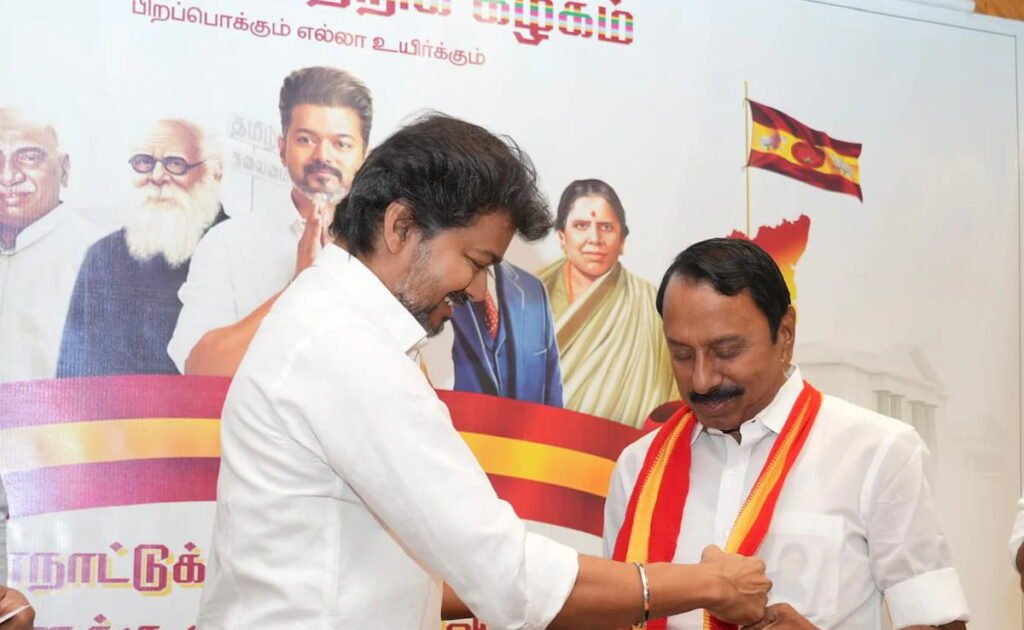 KA Sengottaiyan TVK with thalapathy vijay